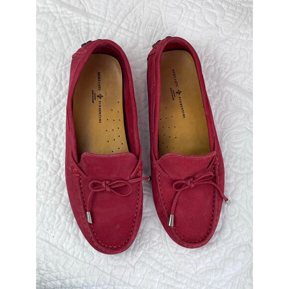 Mercanti Fiorentini Women's Size 7.5 Red Suede Driving Moc Slip On Casual Loafer - Picture 9 of 10